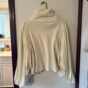 Free People Cream Turtleneck Sweater